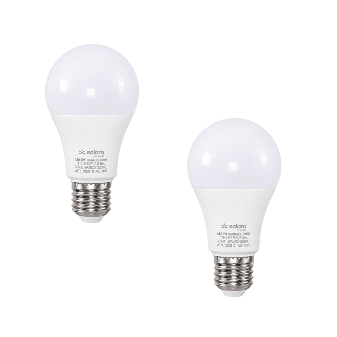 Lâmpada LED Dimerizável A60 9W – 810 Lúmens 127/240V IP65 - Solara Lâmpada LED Dimerizável A60 9W – 810 Lúmens 127/240V IP65 - Solara