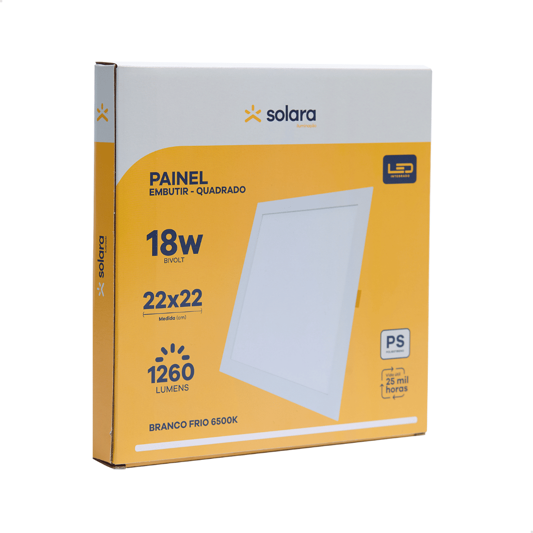 Combo 10 Painéis de LED Embutir 18W Solara Combo 10 Painéis de LED Embutir 18W Solara