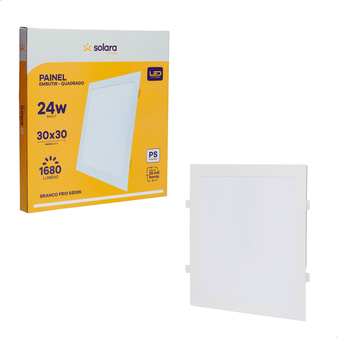Combo 10 Painéis Plafon LED Embutir 24W Solara Combo 10 Painéis Plafon LED Embutir 24W Solara