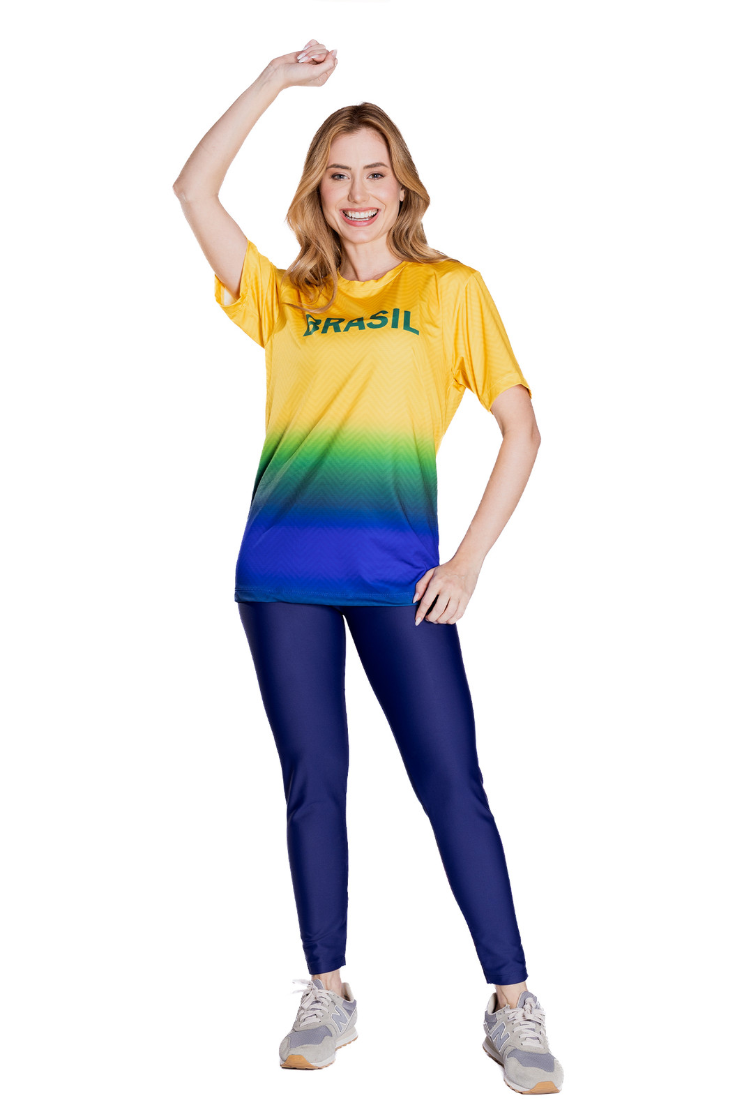 Camiseta Básica Unissex Technodry Estampada Brasil Zig Zag Cores Degrade Camiseta Básica Unissex Technodry Estampada Brasil Zig Zag Cores Degrade