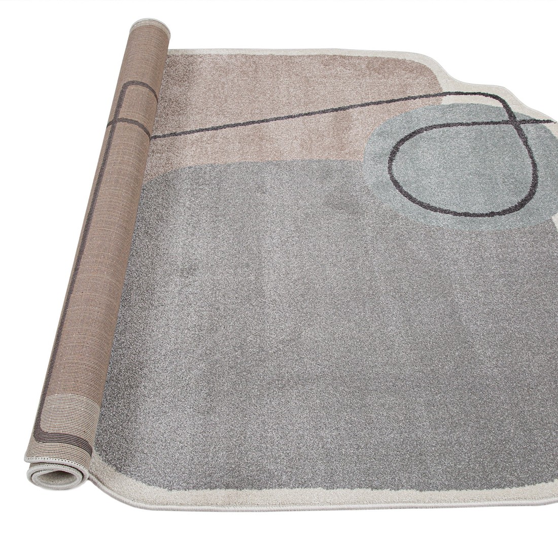 Tapete Organico Sala e Quarto Light Cinza e Rose Traçado 240x300