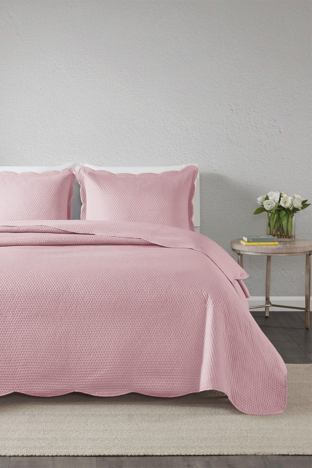 Kit Cobre leito Colcha King 3 Peças Bouti Microfibra Dots - Rosa Kit Cobre leito Colcha King 3 Peças Bouti Microfibra Dots - Rosa