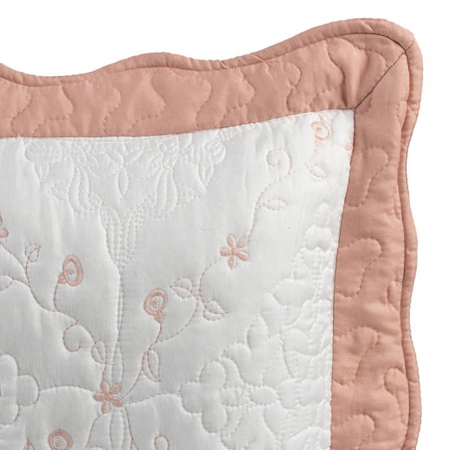 Kit Colcha Cobre Leito Queen Microfibra Dupla face com Porta-travesseiros Dessin Rose 