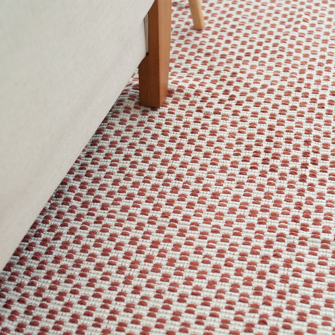 Tapete Redondo para Sala 2,00m de Algodão Contemporâneo Pilão Terracota Tapete Redondo para Sala 2,00m de Algodão Contemporâneo Pilão Terracota