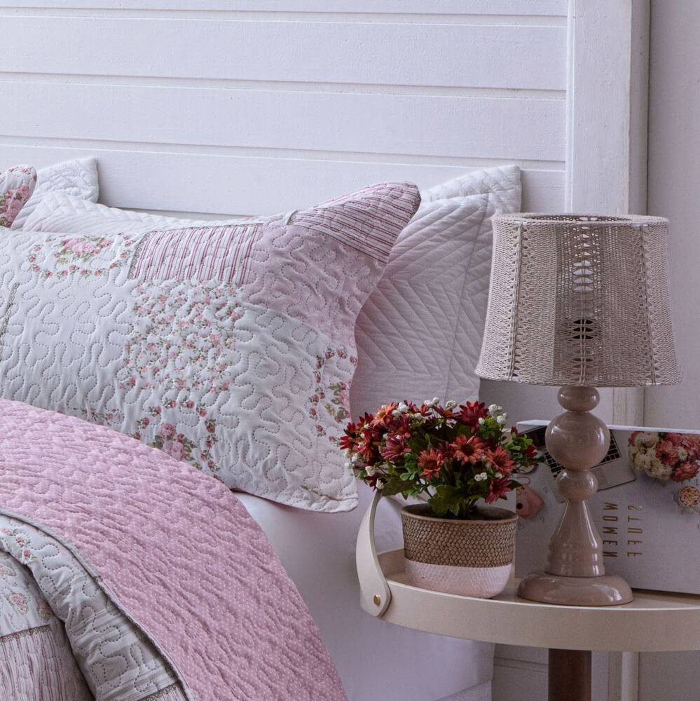 Kit  Cobre-leito Queen Bouti Microfibra Ultrasonic Estampada 2,40 x 2,60 m + 2 Porta-travesseiros - Cindy