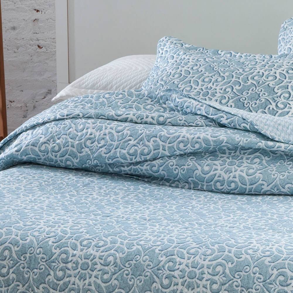 Kit 3 Peças Cobre leito Casal Bouti Microfibra Ultrasonic Estampada + 2 Porta-travesseiros - Sigrid