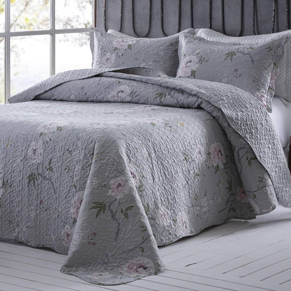 Kit  Cobre-leito King Bouti Microfibra Ultrasonic Estampada 2,60 x 2,80 m + 2 Porta-travesseiros - Sofia