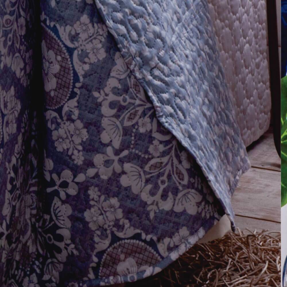 Kit 1 Cobre-leito King Bouti Microfibra Ultrasonic Estampada 2,60 x 2,80 m + 2 Porta-travesseiros - Duda