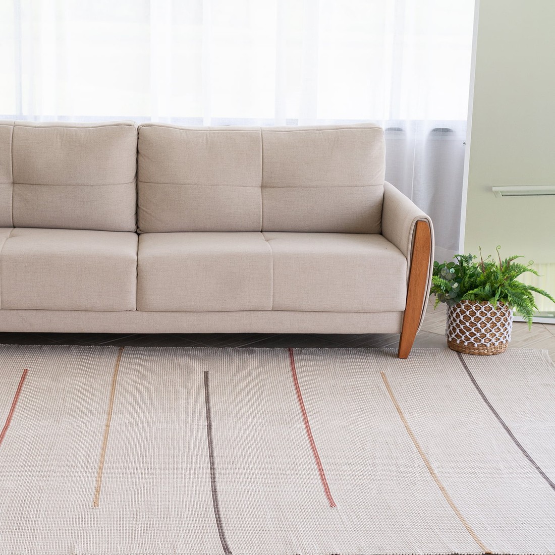 Tapete Artesanal Trama Basic de Sala Listras Colors 1,50x2,50 Tapete Artesanal Trama Basic de Sala Listras Colors 1,50x2,50