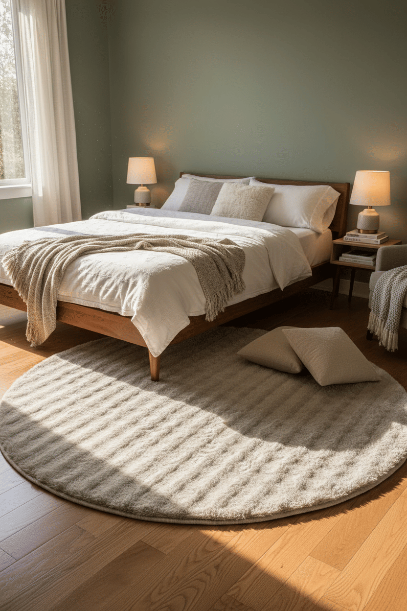 Tapete Pele de Coelho Livy Marfim Redondo 2,0m Tapete Pele de Coelho Livy Marfim Redondo 2,0m