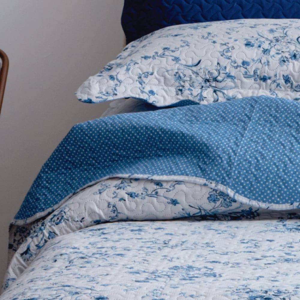 Kit  Cobre-leito King Bouti Microfibra Ultrasonic Estampada 2,60 x 2,80 m + 2 Porta-travesseiros - Catarina