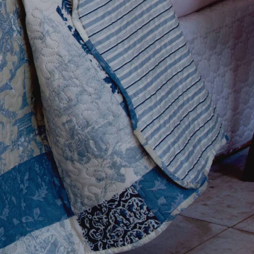 Kit 1 Cobre-leito Solteiro Bouti Microfibra Ultrasonic Estampada 1,80 x 2,20 m + Porta-travesseiros - Karla