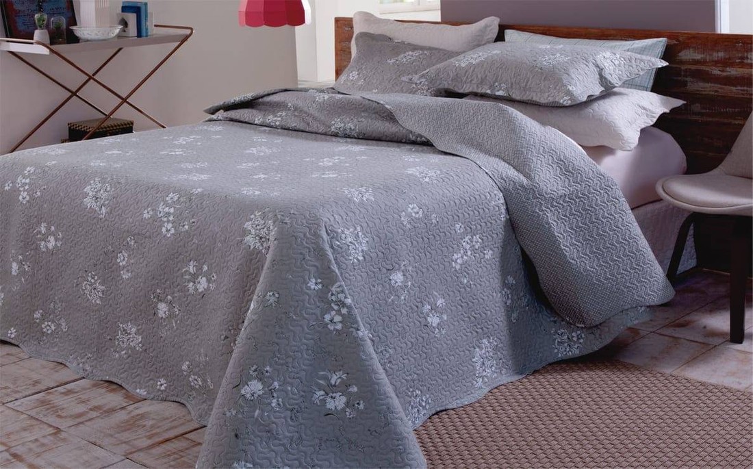 Kit 1 Cobre-leito Solteiro Bouti Microfibra Ultrasonic Estampada 1,80 x 2,20 m + Porta-travesseiros - Bia