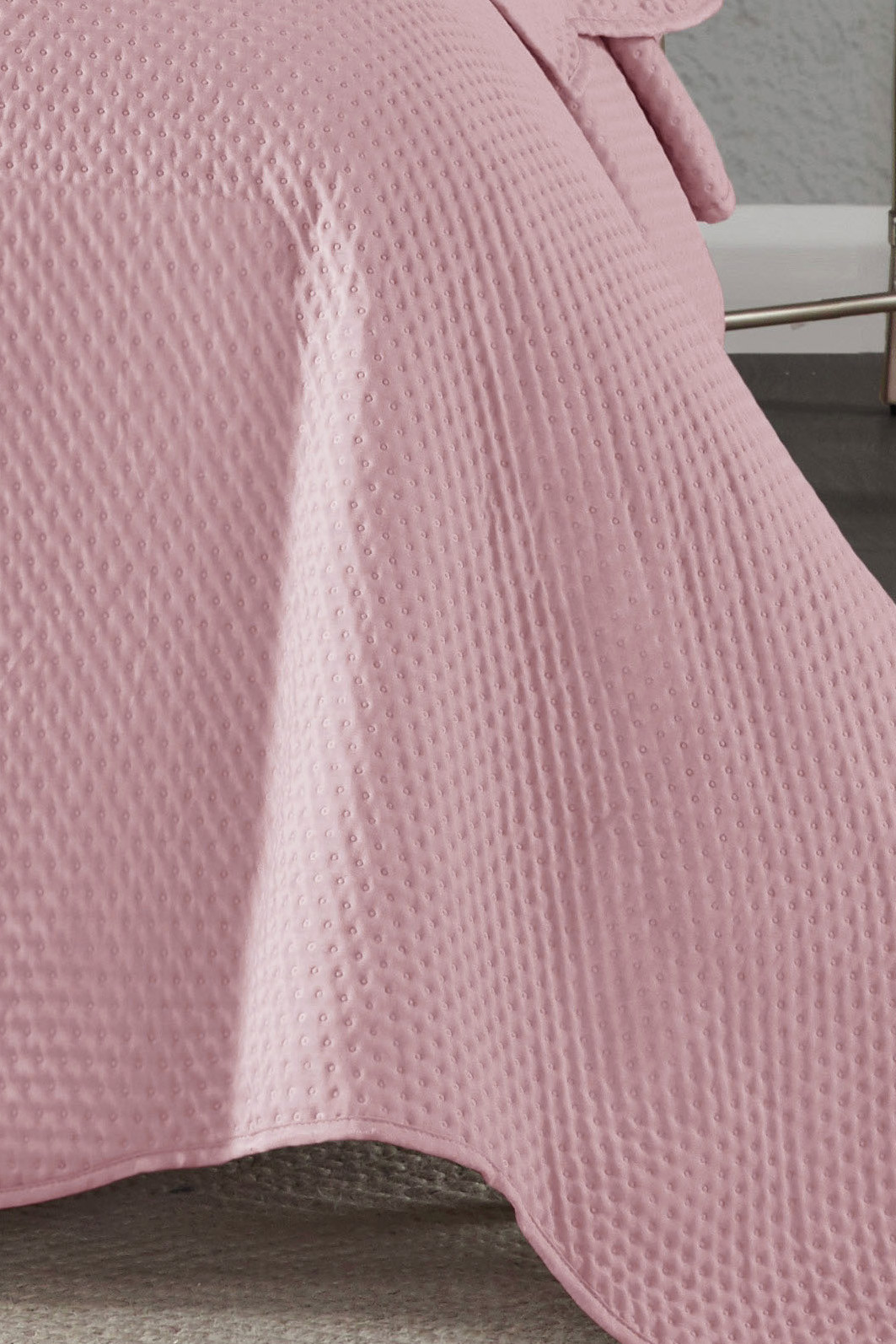 Kit Cobre leito Colcha Solteiro 2 Peças Bouti Microfibra Dots - Rosa Kit Cobre leito Colcha Solteiro 2 Peças Bouti Microfibra Dots - Rosa