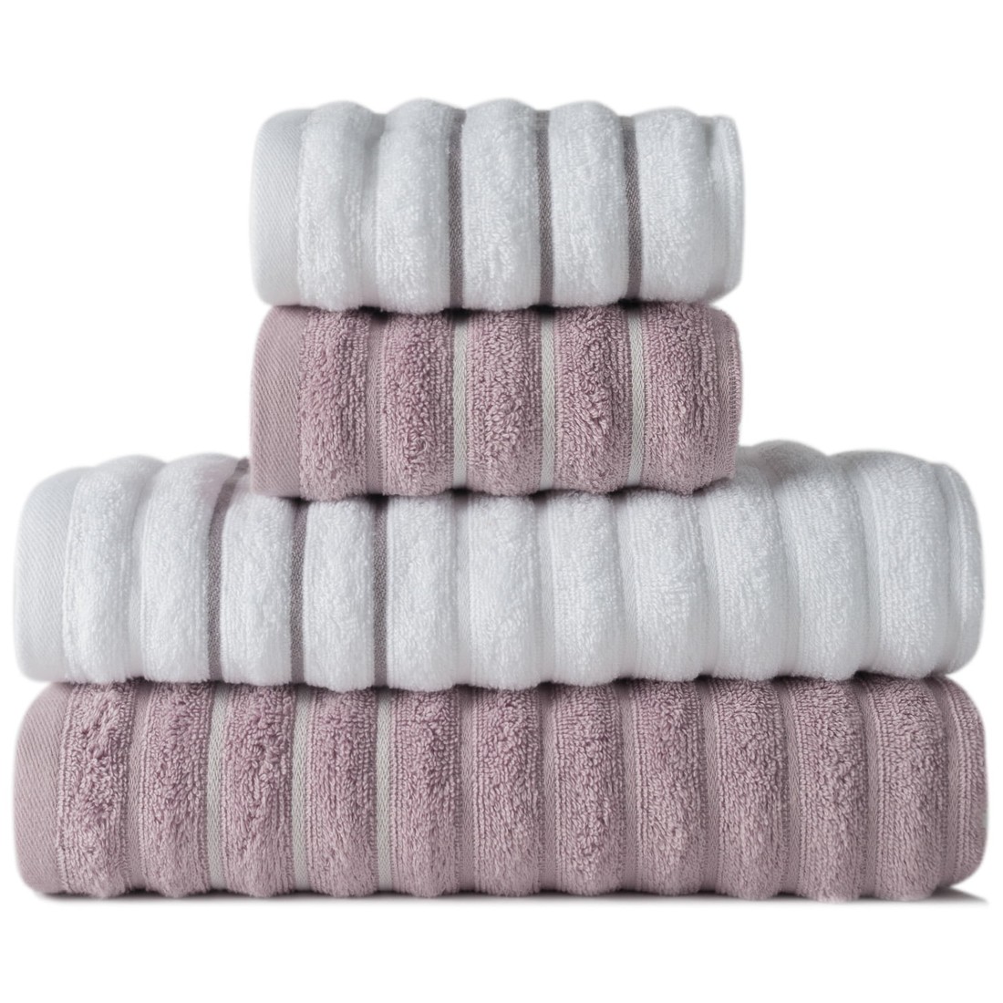 Jogo de Toalha 4 Peças Wave - Branco e Azaleia Jogo Banhão Jogo de Toalha 4 Peças Wave - Branco e Azaleia Jogo Banhão