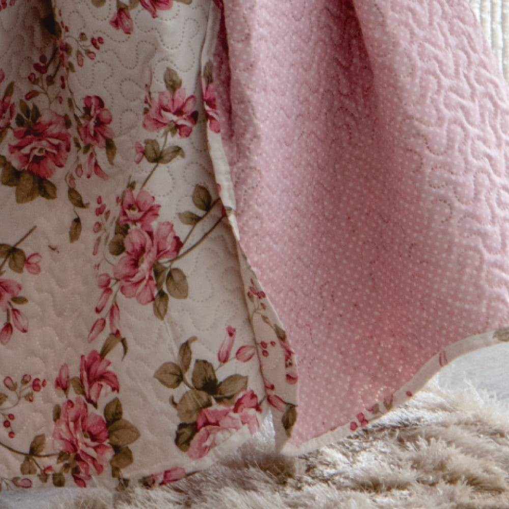 Kit  Cobre-leito King Bouti Microfibra Ultrasonic Estampada 2,60 x 2,80 m + 2 Porta-travesseiros - Lili