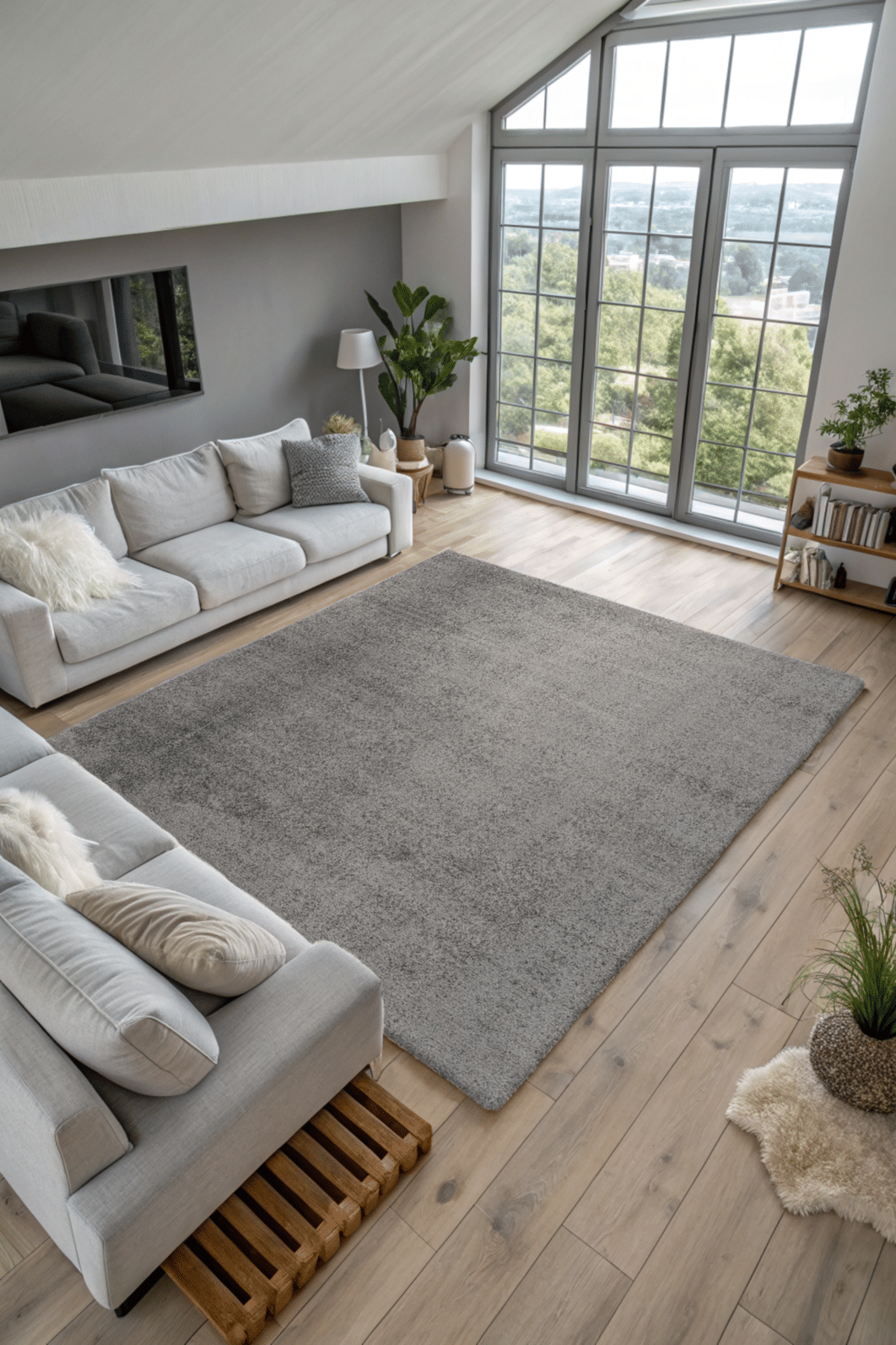 Tapete para Sala Grande Essenciais Liso Chumbo 200x300 Tapete para Sala Grande Essenciais Liso Chumbo 200x300