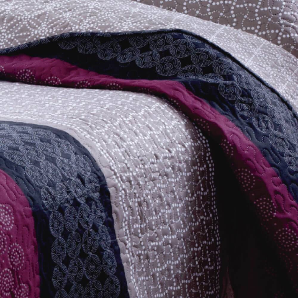 Kit 1 Cobre-leito Solteiro Bouti Microfibra Ultrasonic Estampada 1,80 x 2,20 m + Porta-travesseiros - Neli