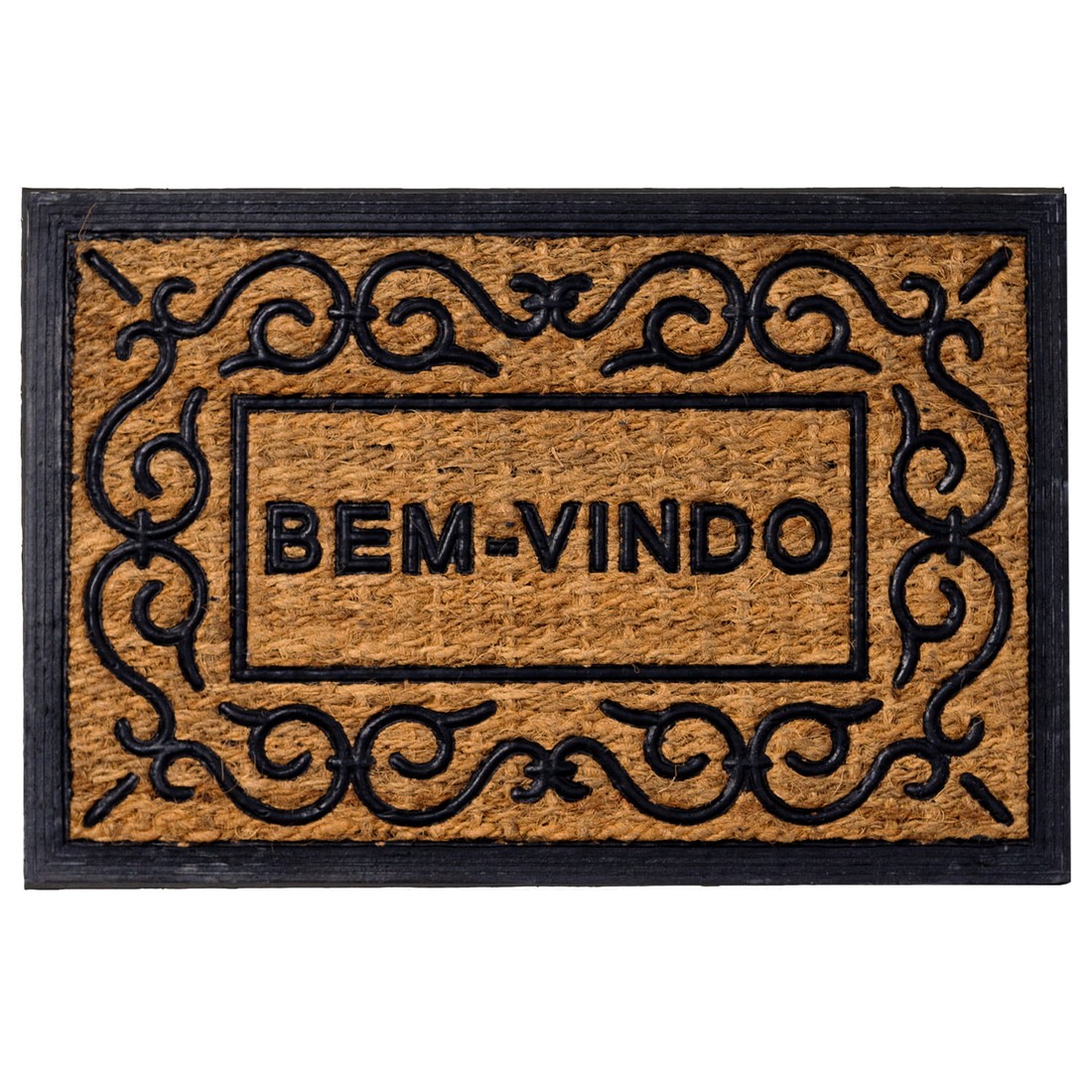 Capacho de Porta Fibra de Coco 40x60 - Bem Vindo Arabescos Capacho de Porta Fibra de Coco 40x60 - Bem Vindo Arabescos