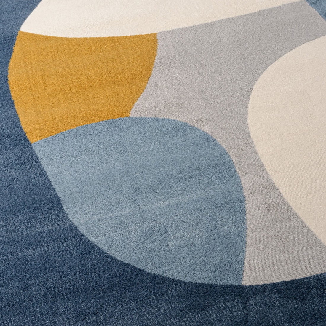 Tapete Organico Sala e Quarto Unique Azul e Mostarda 140x200 Tapete Organico Sala e Quarto Unique Azul e Mostarda 140x200