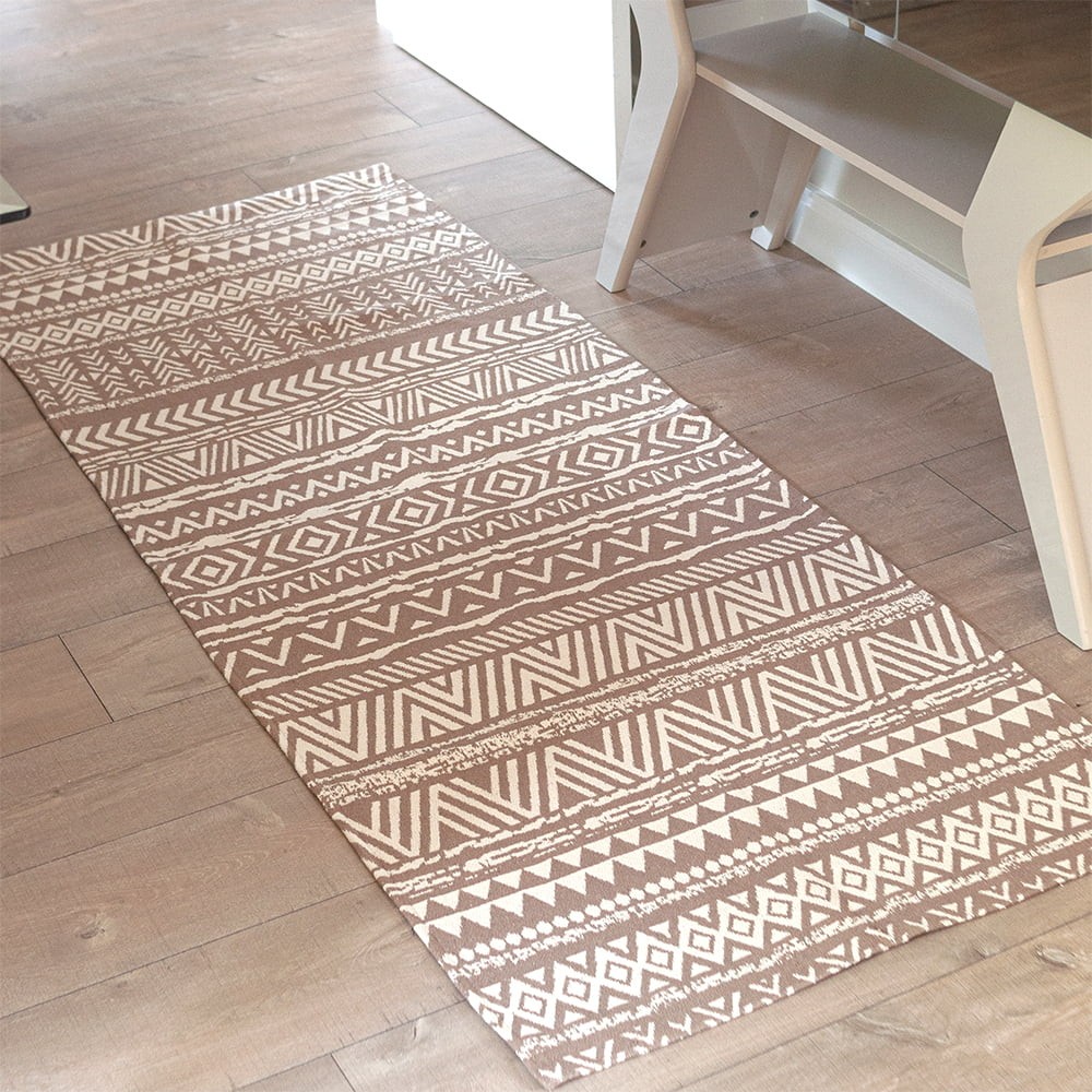 Tapete Passadeira de Cozinha 70 x 2,00m Étnico de Algodão Maori - Chocolate Tapete Passadeira de Cozinha 70 x 2,00m Étnico de Algodão Maori - Chocolate