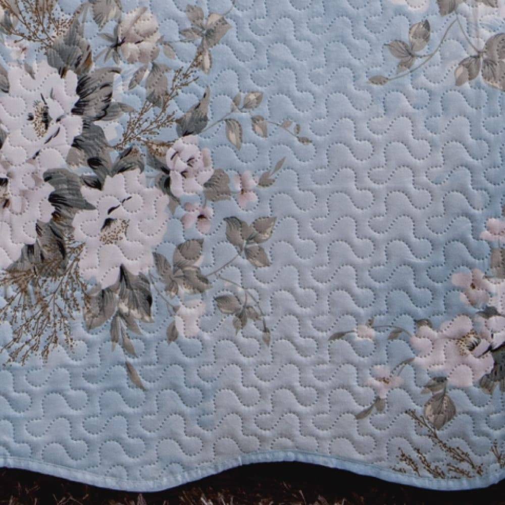 Kit  Cobre-leito Queen Bouti Microfibra Ultrasonic Estampada 2,40 x 2,60 m + 2 Porta-travesseiros - Isabel