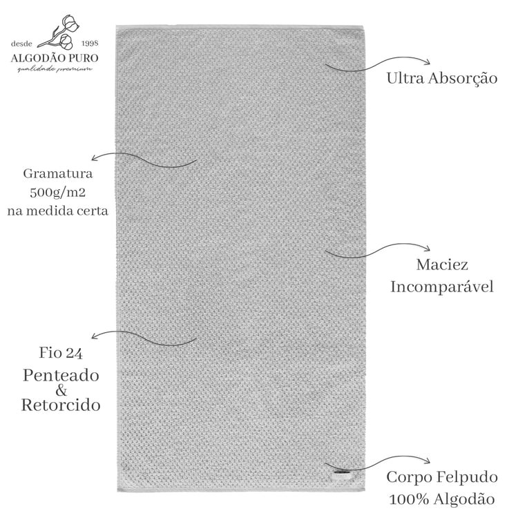 Jogo Toalhas de Banho 5 Peças Carré 100% algodão  Loren Jogo Toalhas de Banho 5 Peças Carré 100% algodão  Loren