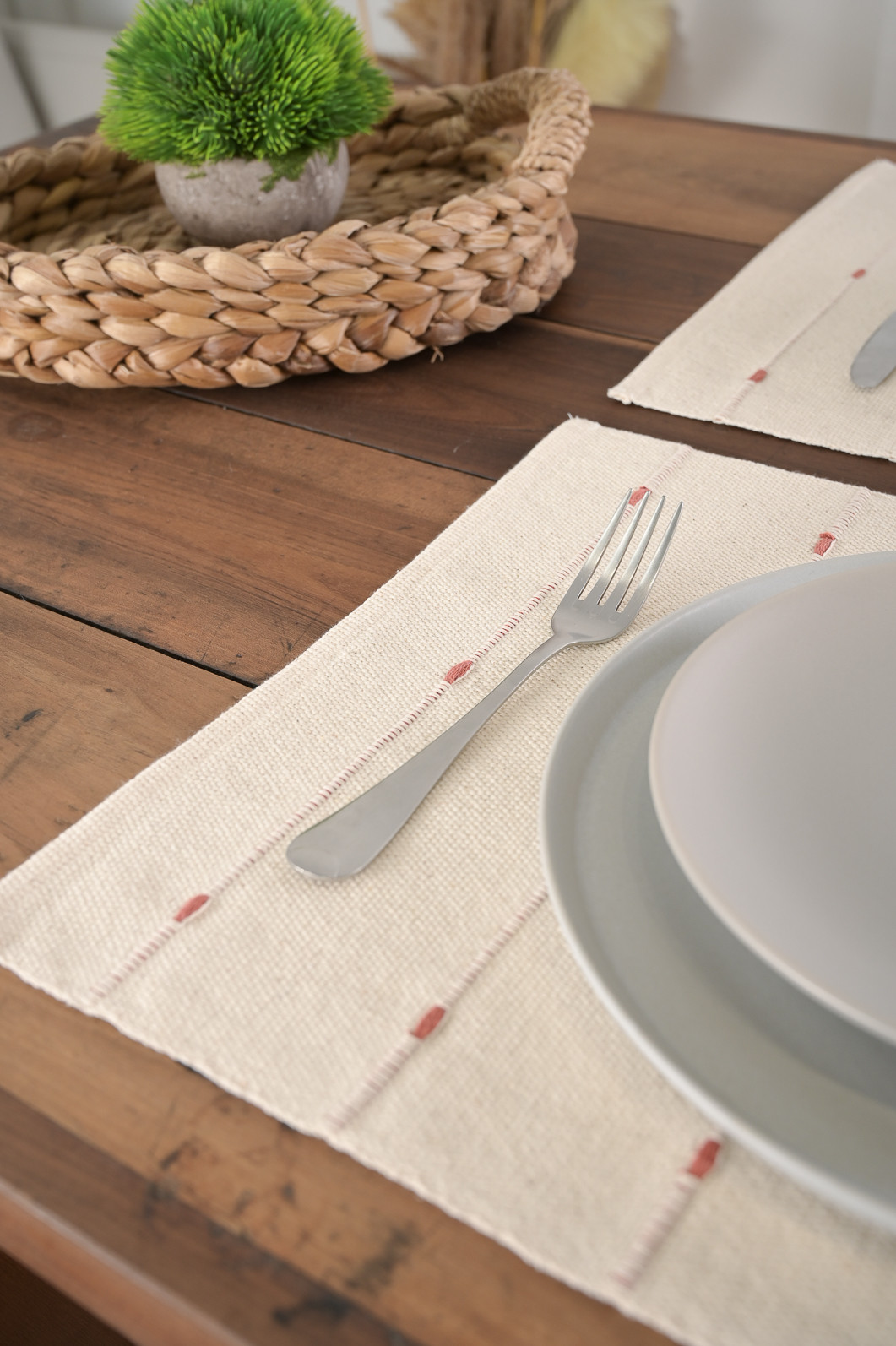 Jogo Americano Artesanal de 2 Peças 32cm x 45cm Jamal Terracota Jogo Americano Artesanal de 2 Peças 32cm x 45cm Jamal Terracota