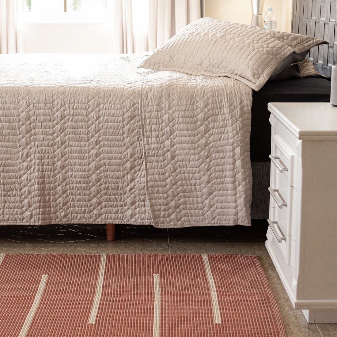 Tapete Passadeira Artesanal de Algodão Trama Basic Listras Telha 80x150 Tapete Passadeira Artesanal de Algodão Trama Basic Listras Telha 80x150