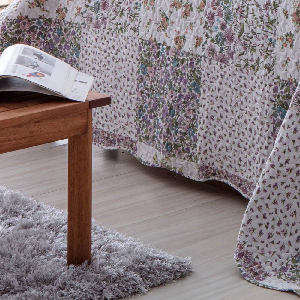 Kit  Cobre-leito King Bouti Microfibra Ultrasonic Estampada 2,60 x 2,80 m + 2 Porta-travesseiros - Kathrine