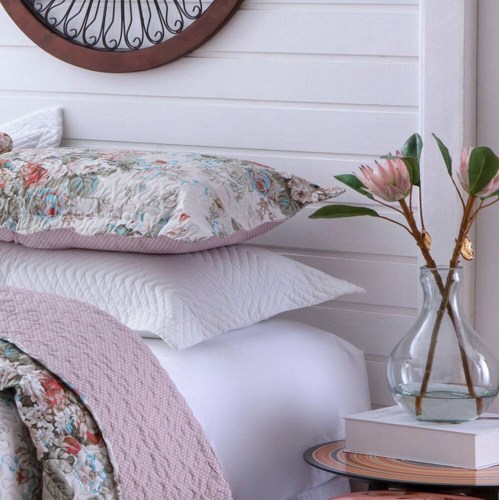 Kit  Cobre-leito King Bouti Microfibra Ultrasonic Estampada 2,60 x 2,80 m + 2 Porta-travesseiros - Eliza