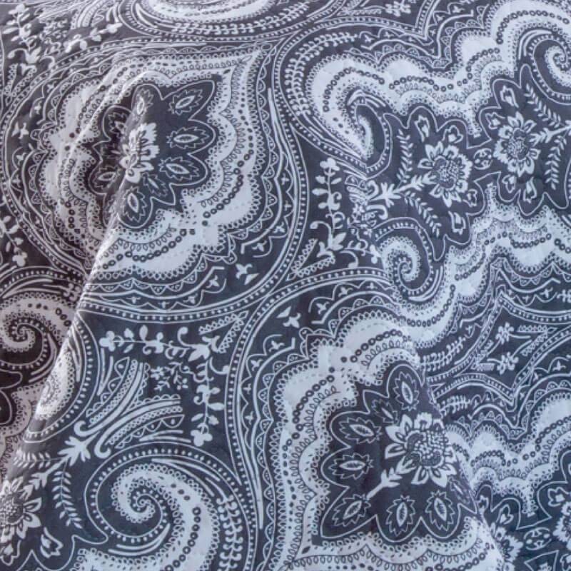 Kit 1 Cobre-leito King Bouti Microfibra Ultrasonic Estampada 2,60 x 2,80 m + 2 Porta-travesseiros - Liane