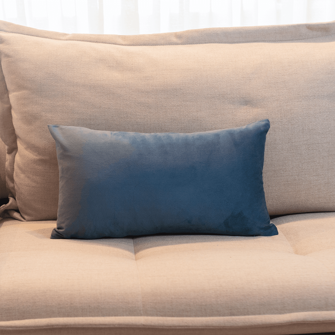 Capa de Almofada Veludo Premium Decorativa - Azul Portuguesa 30cm x 50cm