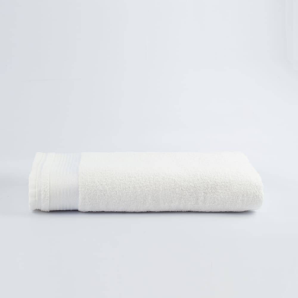 Toalha de Banho Quasar 100% algodão com Barra Decorativa Off White - LM Peter Toalha de Banho Quasar 100% algodão com Barra Decorativa Off White - LM Peter