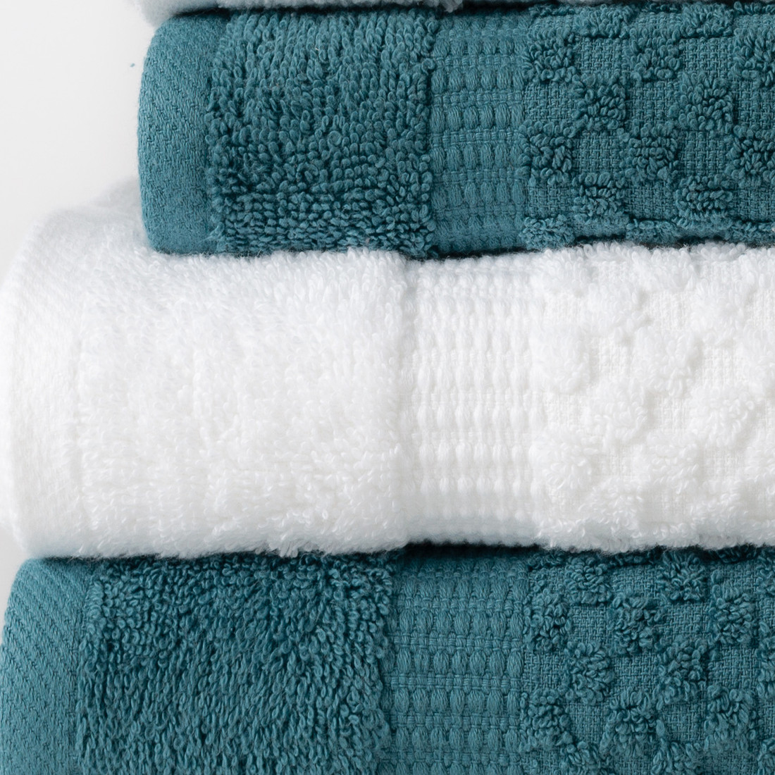 Jogo de Toalha 4 Peças Porto - Branco e Azul Petroleo Jogo Banho Jogo de Toalha 4 Peças Porto - Branco e Azul Petroleo Jogo Banho