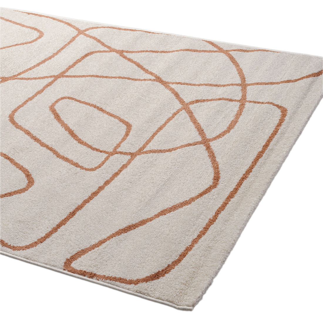 Tapete para Sala Grande Essenciais Tracejado Coral 150x100