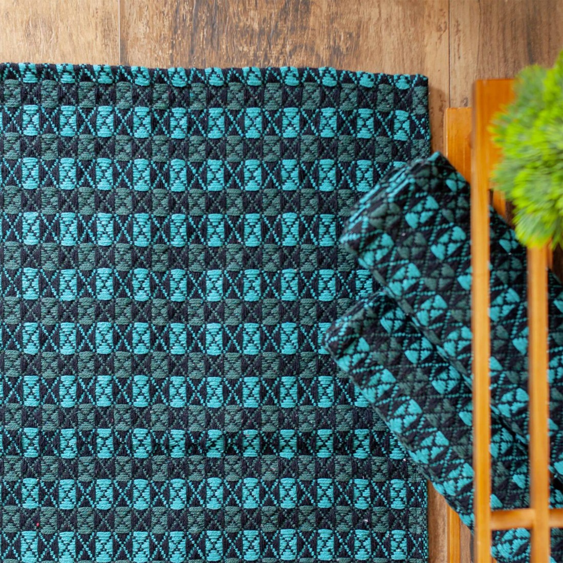 Kit de Cozinha 3 Peças Algodão Contemporâneo Marrocos Verde Kit de Cozinha 3 Peças Algodão Contemporâneo Marrocos Verde