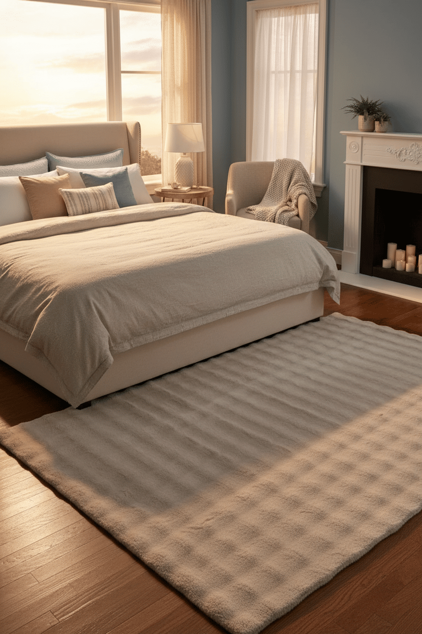 Tapete Pele de Coelho Livy Bege 200x250 Tapete Pele de Coelho Livy Bege 200x250