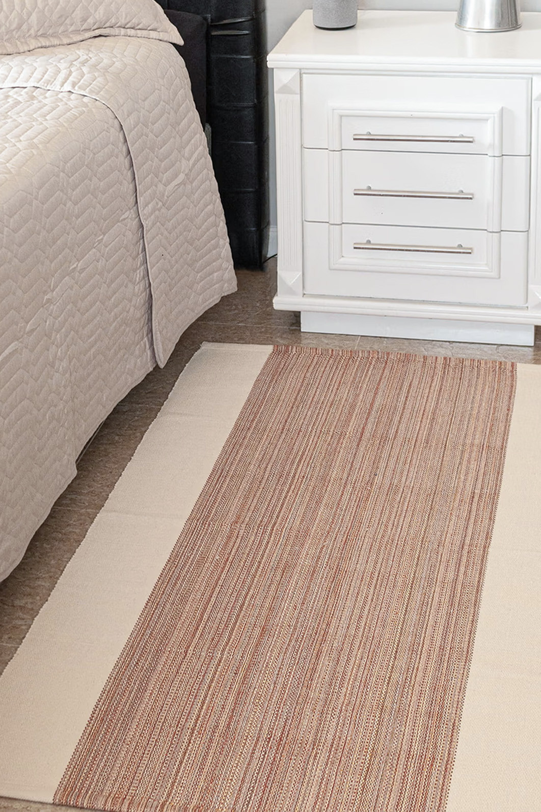 Tapete Passadeira Artesanal de Algodão Trama Basic Riga Marrom 80x150 Tapete Passadeira Artesanal de Algodão Trama Basic Riga Marrom 80x150