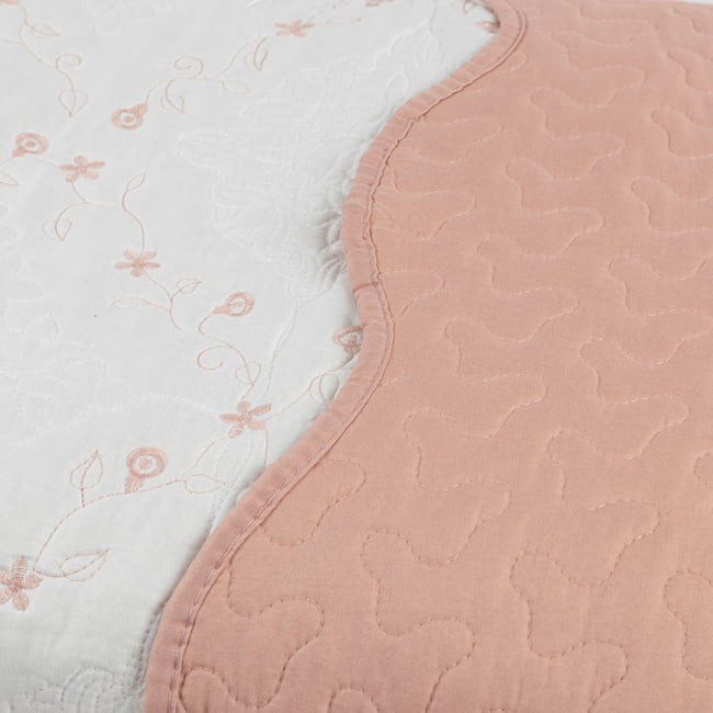 Kit Colcha Cobre Leito Casal Microfibra Dupla face com Porta-travesseiros Dessin Rose 