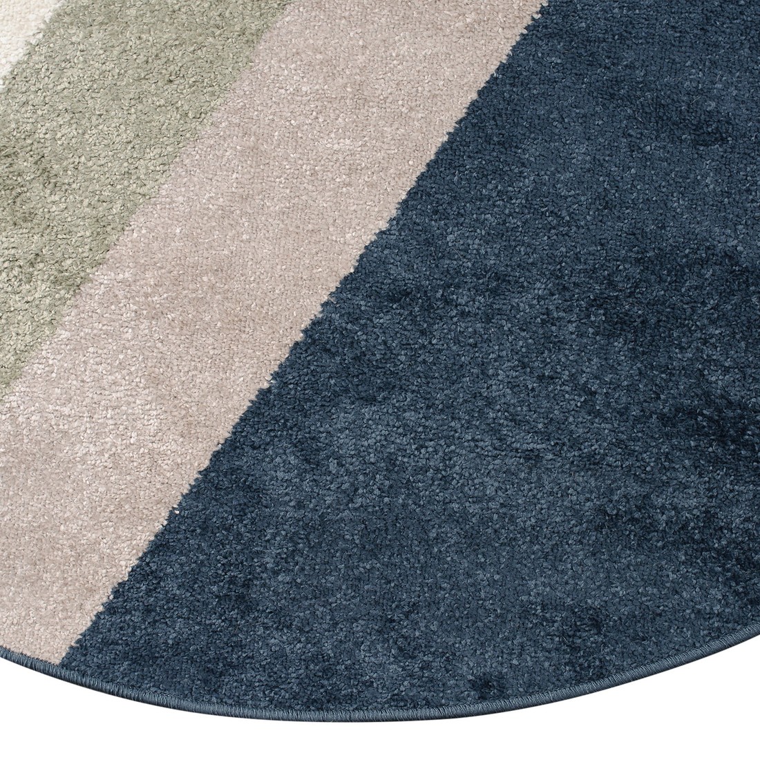 Tapete para Sala Essenciais Listrado Azul Redondo 2,50m Tapete para Sala Essenciais Listrado Azul Redondo 2,50m