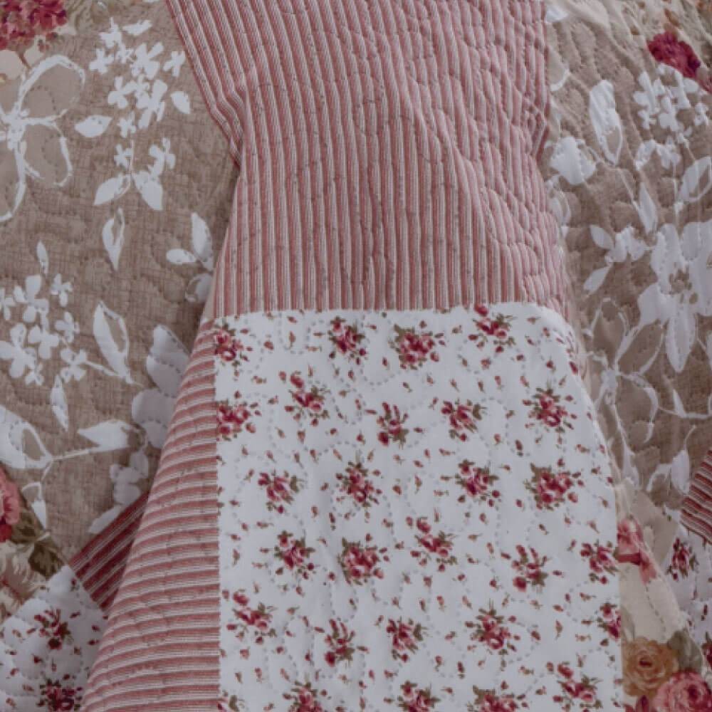 Kit 1 Cobre-leito Casal Bouti Microfibra Ultrasonic Estampada 2,20 x 2,40 m + 2 Porta-travesseiros - Flora