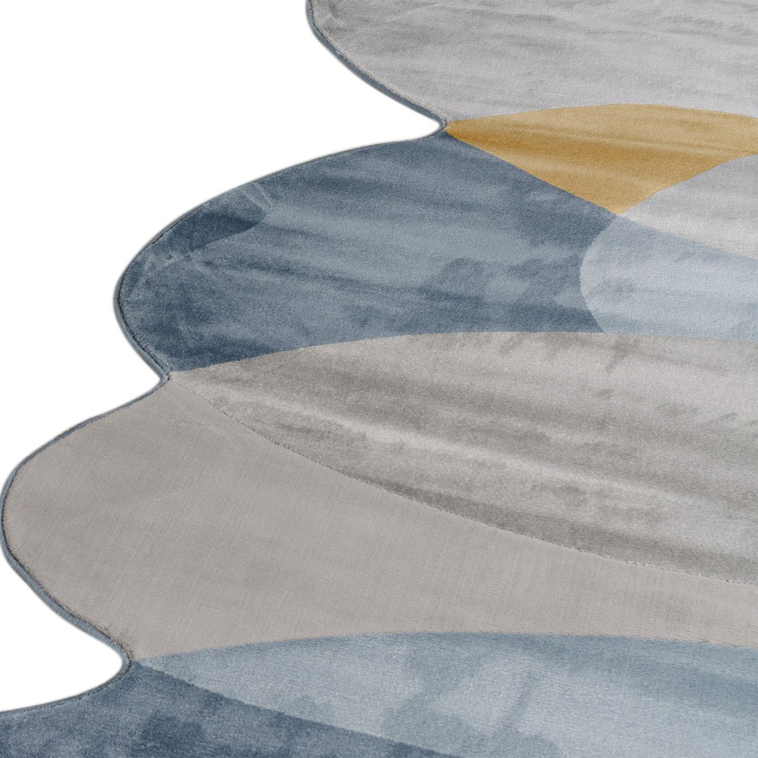 Tapete Organico Sala e Quarto Unique Azul e Mostarda 140x200 Tapete Organico Sala e Quarto Unique Azul e Mostarda 140x200