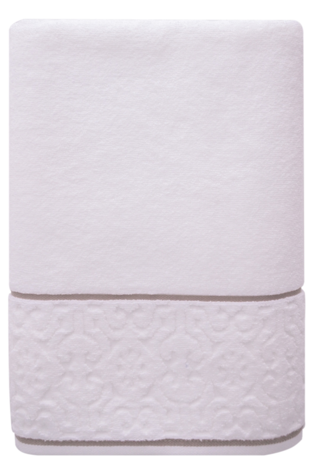 Jogo de Toalha Banhão 500g 4 peças Super Soft Zero Twist Arabesco - Branco e Cinza Jogo de Toalha Banhão 500g 4 peças Super Soft Zero Twist Arabesco - Branco e Cinza