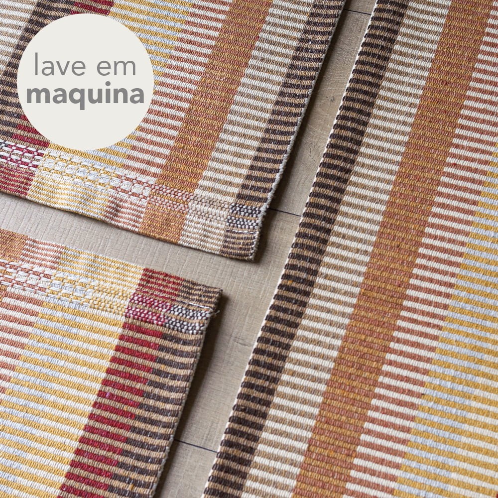 Kit de Cozinha 3 Peças Algodão Aquarela Color Mostarda