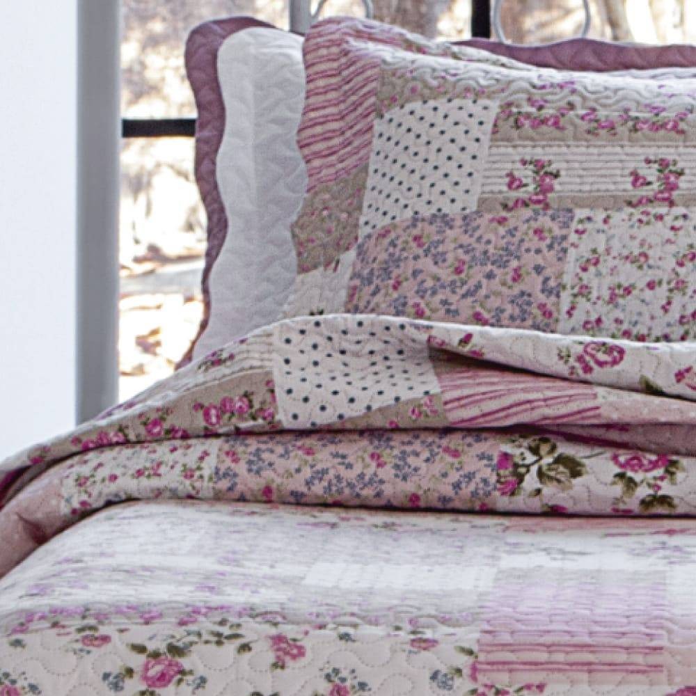 Kit  Cobre-leito King Bouti Microfibra Ultrasonic Estampada 2,60 x 2,80 m + 2 Porta-travesseiros - Ester