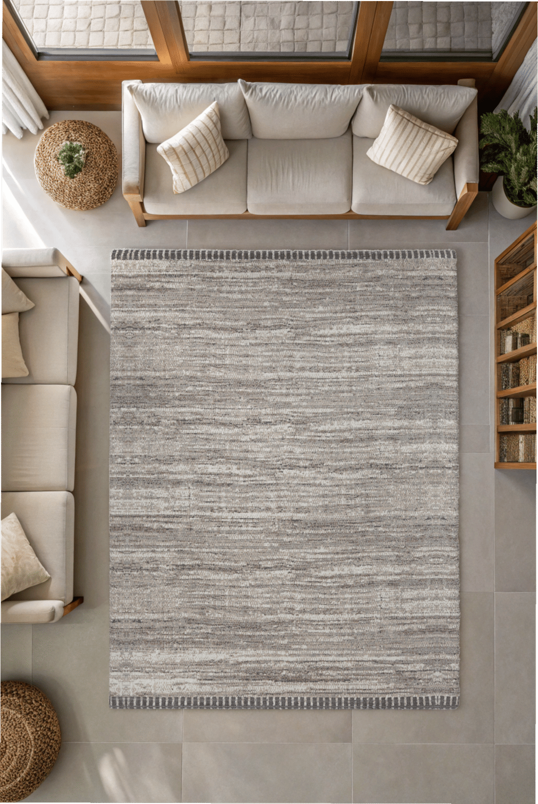 Tapete para Sala 240x300 Nord Estonado Chumbo e Bege