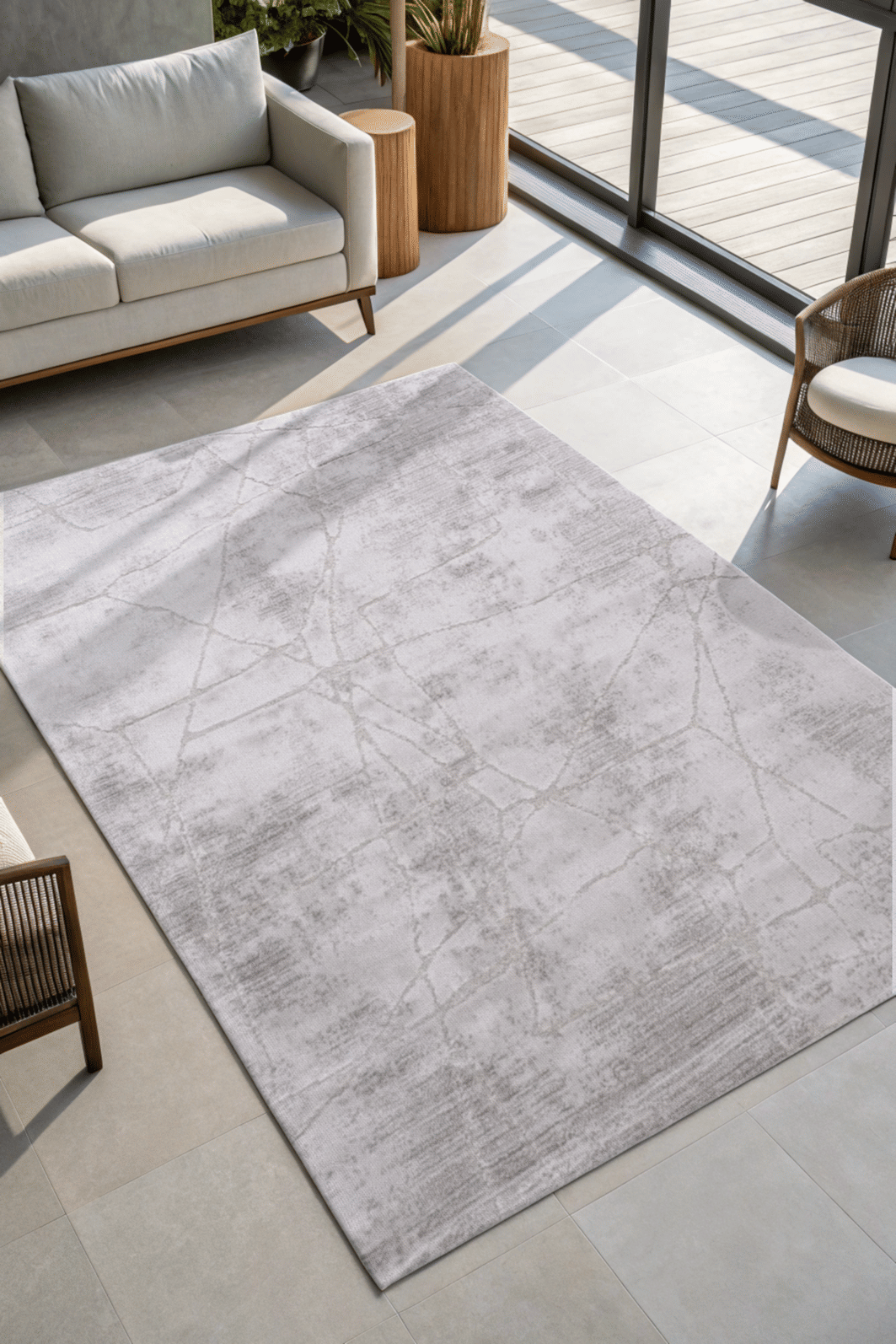 Tapete para Sala Grande Atto Mesclado Off White e Cinza 04 200x240 Tapete para Sala Grande Atto Mesclado Off White e Cinza 04 200x240