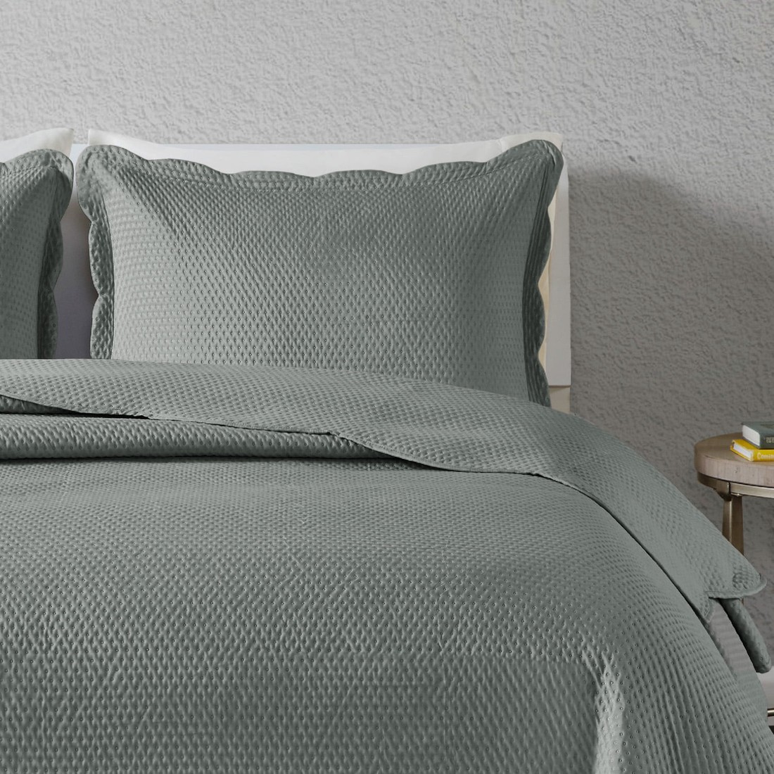Kit Cobre leito Colcha Super King 3 Peças Bouti Microfibra Dots - Cinza Bretagne Kit Cobre leito Colcha Super King 3 Peças Bouti Microfibra Dots - Cinza Bretagne