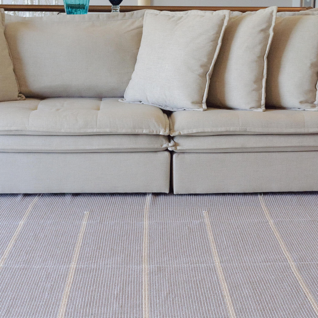 Tapete Artesanal Trama Basic de Sala Listras Cinza 200x300